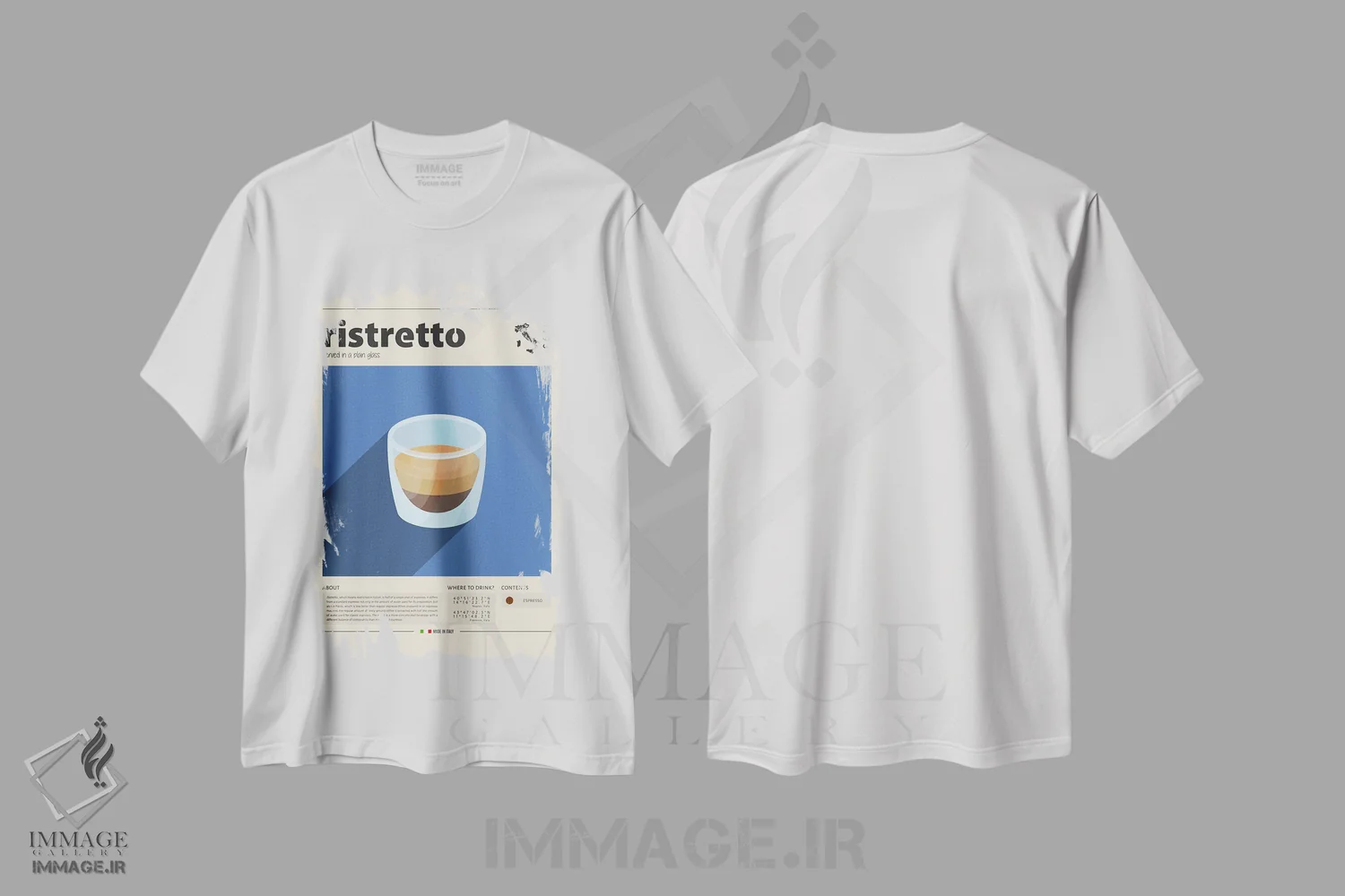 تیشرت سفید طرح دار ریسترتو، تزئینی اثر گاستروورلد | فروشگاه ایماژ