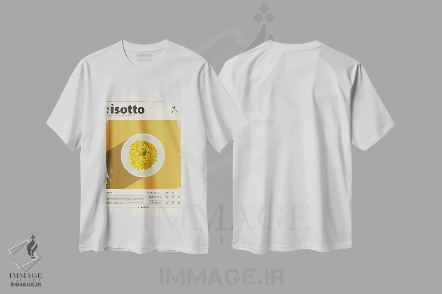 تیشرت سفید طرح دار ریسوتو، تزئینی اثر گاستروورلد | immage.ir