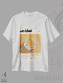 تیشرت سفید طرح دار ساشیمی ۳، تزئینی اثر گاستروورلد | immage.ir