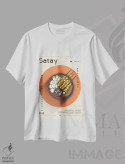 تیشرت سفید طرح دار ساتای ۱، تزئینی اثر گاستروورلد | فروشگاه ایماژ