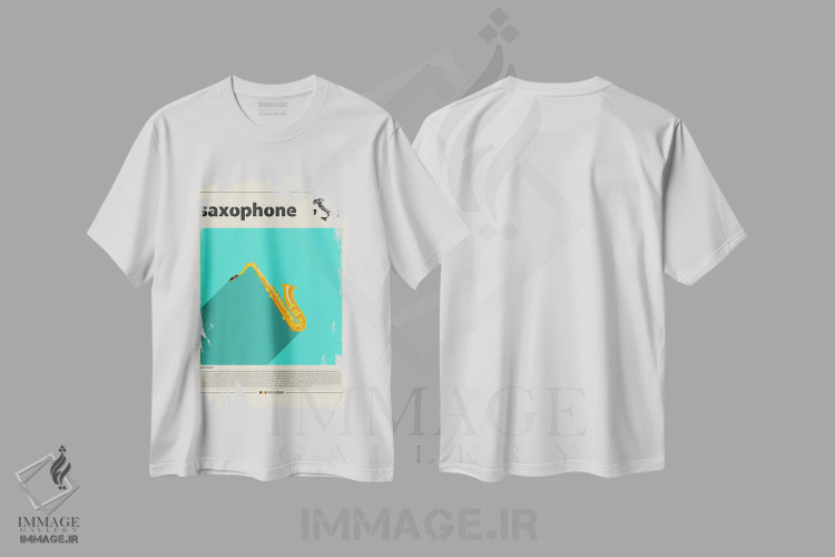 تیشرت سفید طرح دار ساکسوفون، تزئینی اثر گاستروورلد | فروشگاه ایماژ