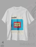 تیشرت سفید طرح دار سوشی، تزئینی اثر گاستروورلد | فروشگاه ایماژ