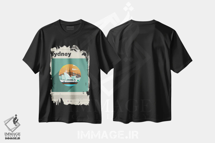 تیشرت مشکی طرح دار سیدنی، تزئینی اثر گاستروورلد | فروشگاه ایماژ