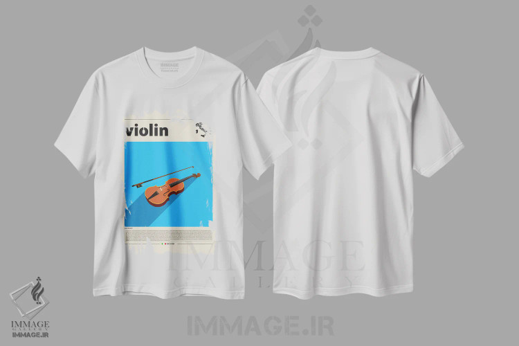 تیشرت سفید طرح دار ویولن، تزئینی اثر گاستروورلد | immage.ir