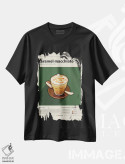 تیشرت مشکی طرح دار کارامل ماکیاتو، تزئینی اثر گاستروورلد | فروشگاه ایماژ