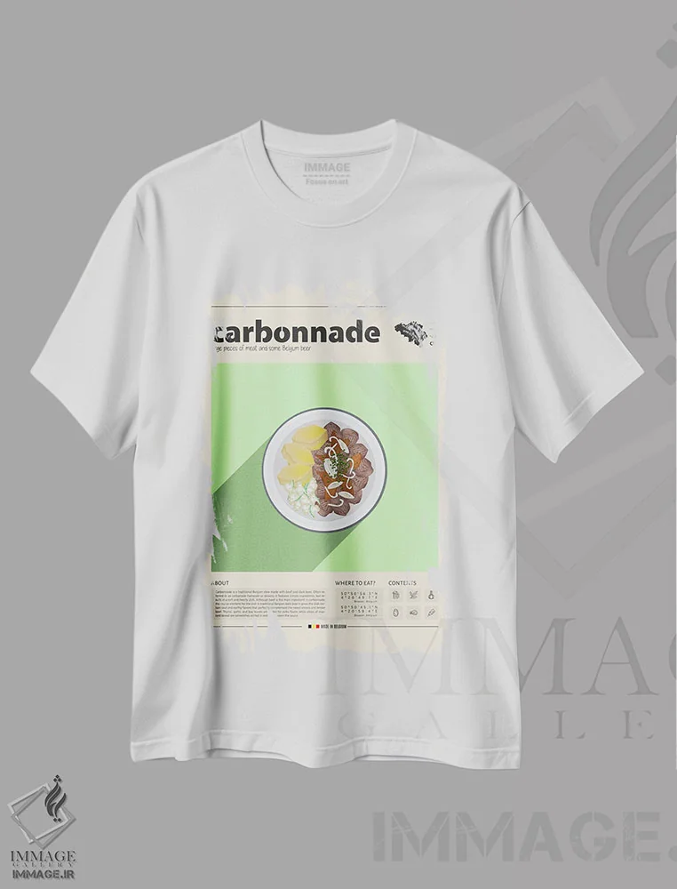 تیشرت سفید طرح دار کربوناد، تزئینی اثر گاستروورلد | فروشگاه ایماژ