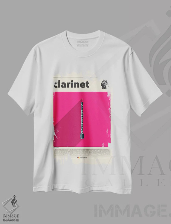 تیشرت سفید طرح دار کلارینت، تزئینی اثر گاستروورلد | فروشگاه ایماژ