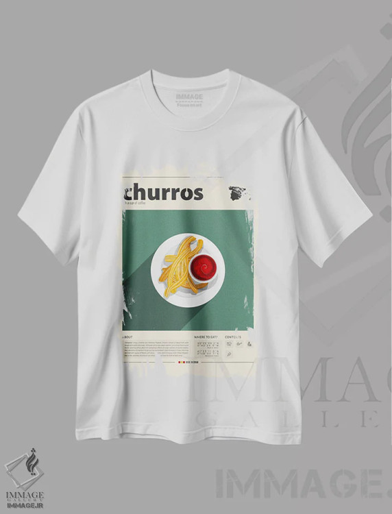تیشرت سفید طرح دار چوروس، تزئینی اثر گاستروورلد | immage.ir