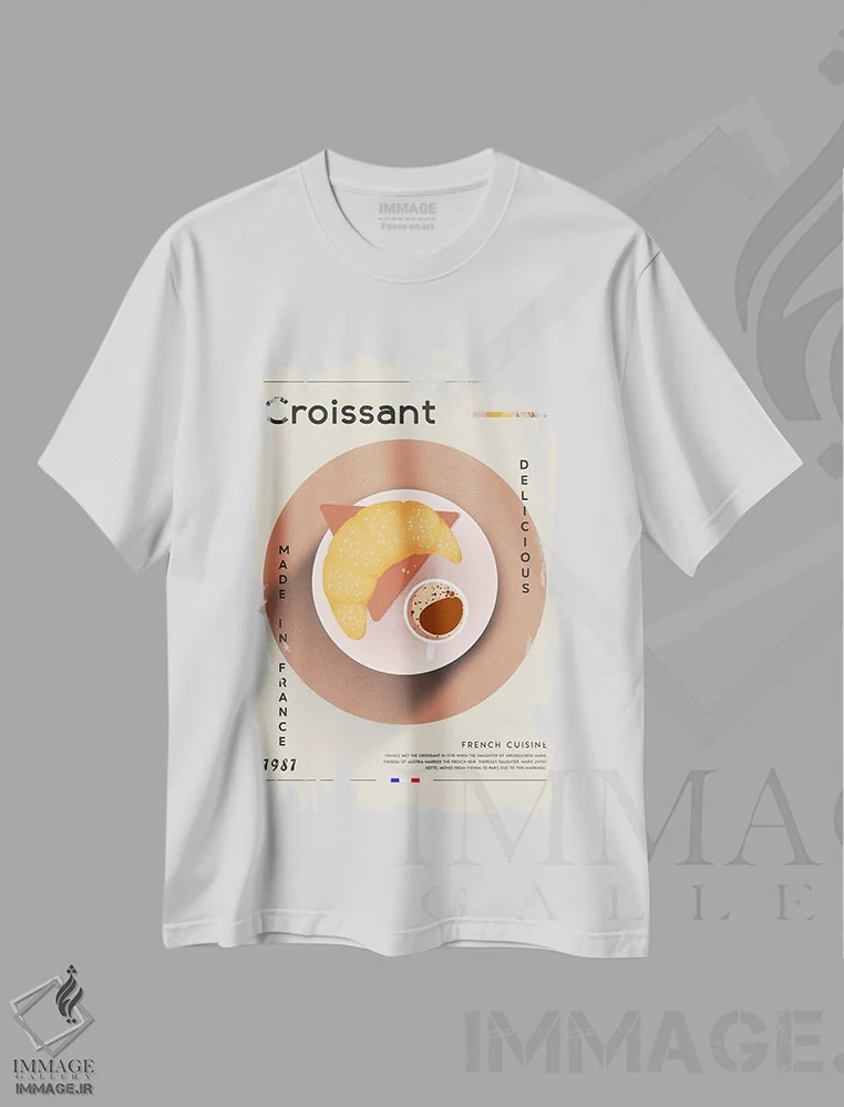تیشرت سفید طرح دار کرواسان ۱، تزئینی اثر گاستروورلد | immage.ir