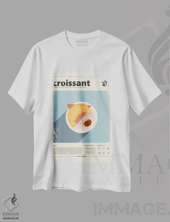 تیشرت سفید طرح دار کرواسان ۲، تزئینی اثر گاستروورلد | immage.ir