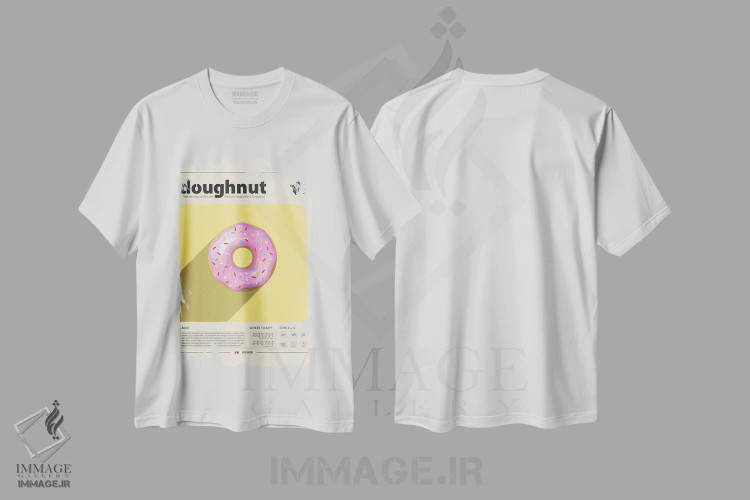 تیشرت سفید طرح دار دونات، تزئینی اثر گاستروورلد | immage.ir