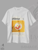 تیشرت سفید طرح دار صبحانه انگلیسی، تزئینی اثر گاستروورلد | فروشگاه ایماژ