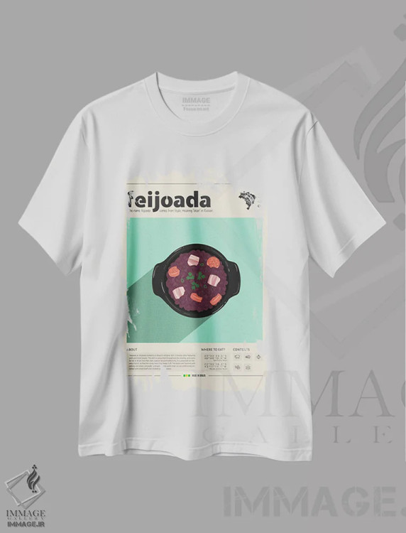 تیشرت سفید طرح دار فیجوادا، تزئینی اثر گاستروورلد | فروشگاه ایماژ