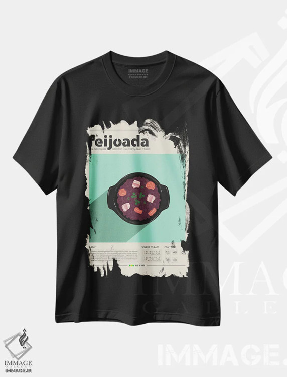 تیشرت مشکی طرح دار فیجوادا، تزئینی اثر گاستروورلد | immage.ir