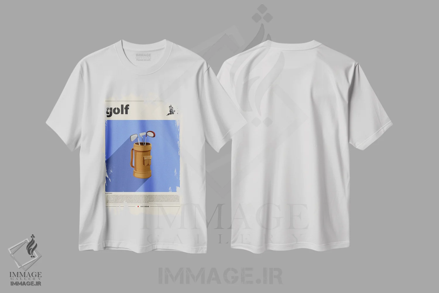 تیشرت سفید طرح دار گلف، تزئینی اثر گاستروورلد | فروشگاه ایماژ