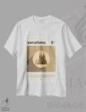 تیشرت سفید طرح دار شهر بارسلونا، تزئینی اثر گاستروورلد | immage.ir