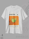 تیشرت سفید طرح دار چای سبز، تزئینی اثر گاستروورلد | فروشگاه ایماژ