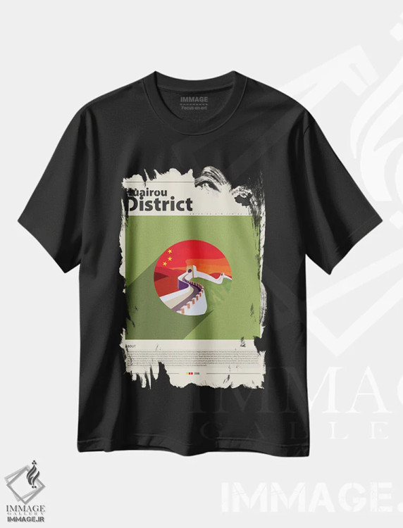 تیشرت مشکی طرح دار شهر هوایرو، تزئینی اثر گاستروورلد | immage.ir