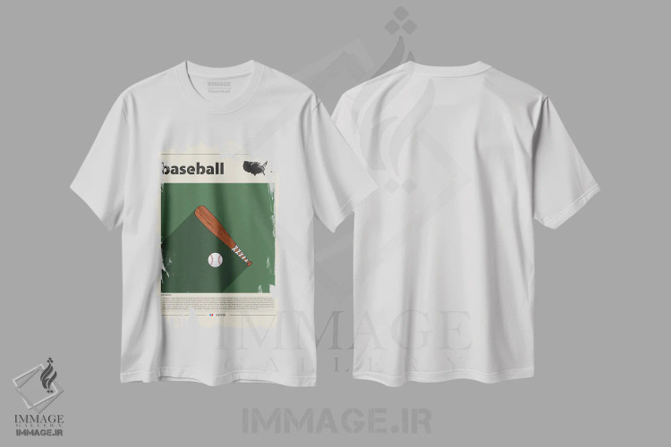 تیشرت سفید طرح دار بیسبال، تزئینی اثر گاستروورلد | فروشگاه ایماژ