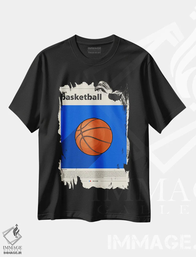 تیشرت مشکی طرح دار بسکتبال، تزئینی اثر گاستروورلد | فروشگاه ایماژ