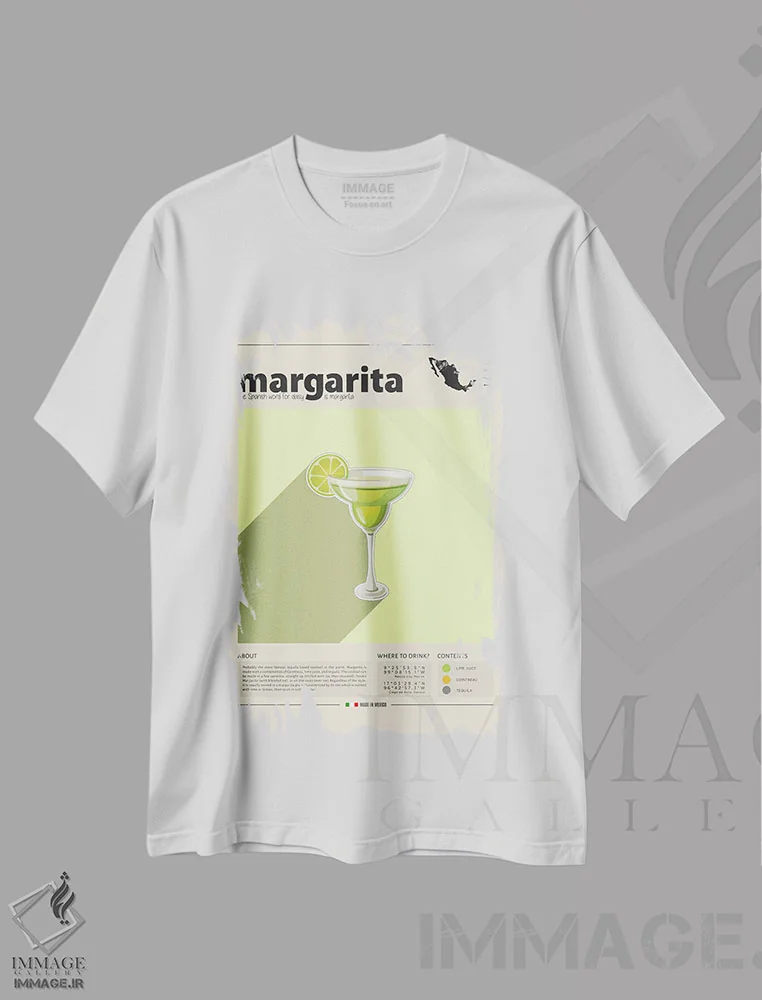تیشرت سفید طرح دار مارگاریتا، تزئینی اثر گاستروورلد | فروشگاه ایماژ