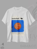 تیشرت سفید طرح دار بسکتبال، تزئینی اثر گاستروورلد | immage.ir