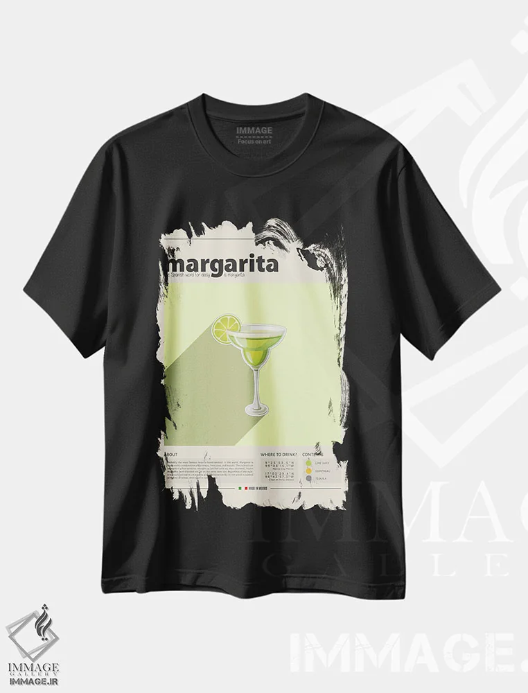 تیشرت مشکی طرح دار مارگاریتا، تزئینی اثر گاستروورلد | immage.ir