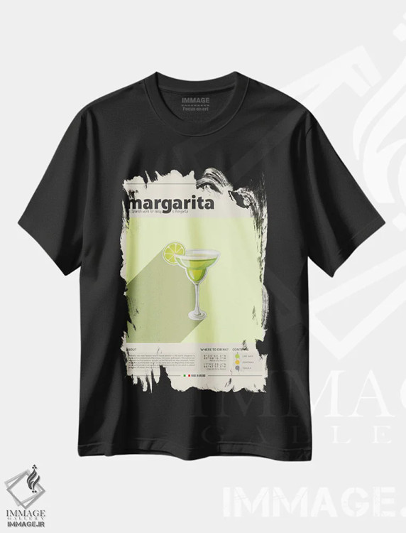 تیشرت مشکی طرح دار مارگاریتا، تزئینی اثر گاستروورلد | immage.ir