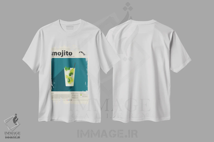 تیشرت سفید طرح دار موهیتو، تزئینی اثر گاستروورلد | فروشگاه ایماژ