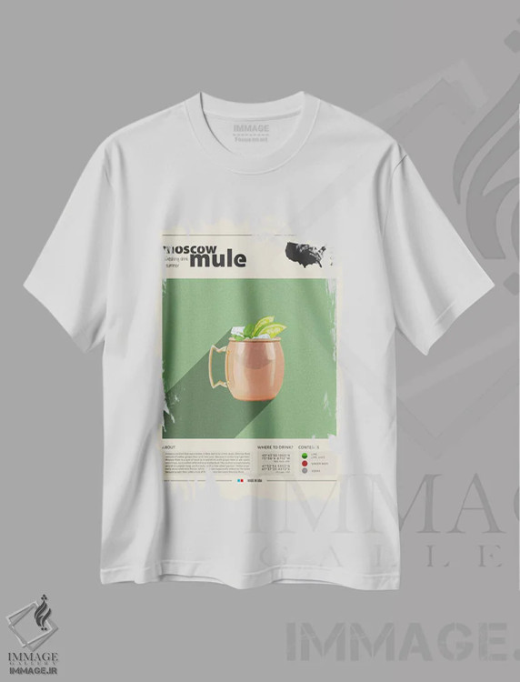 تیشرت سفید طرح دار ماسکومول، تزئینی اثر گاستروورلد | فروشگاه ایماژ