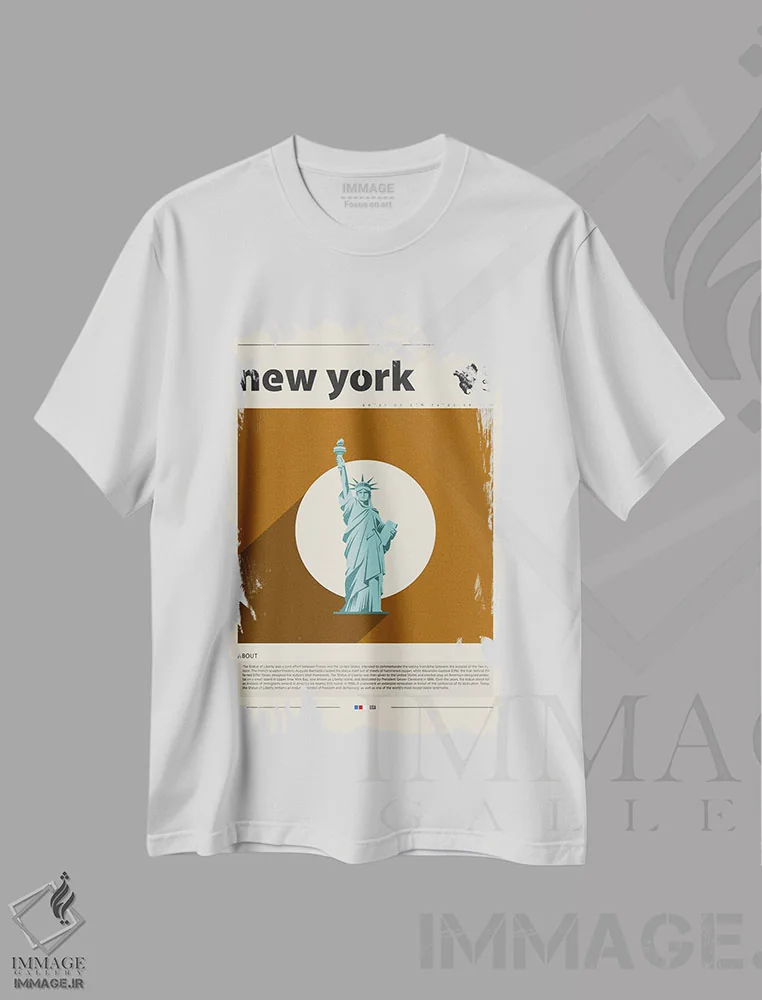 تیشرت سفید طرح دار شهر نیویورک، تزئینی اثر گاستروورلد | immage.ir