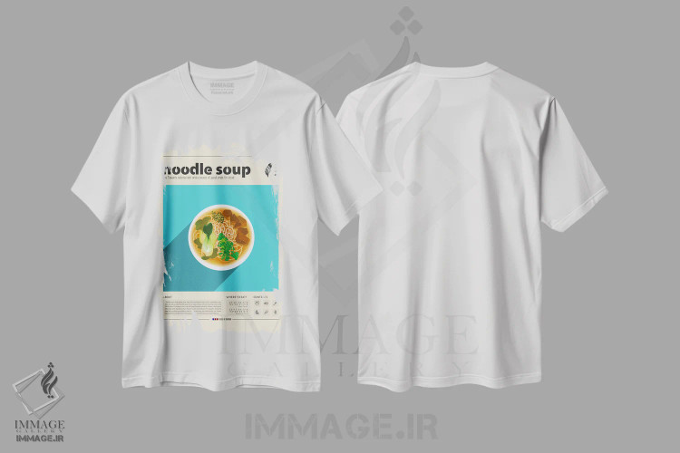 تیشرت سفید طرح دار سوپ نودل ۲، تزئینی اثر گاستروورلد | فروشگاه ایماژ