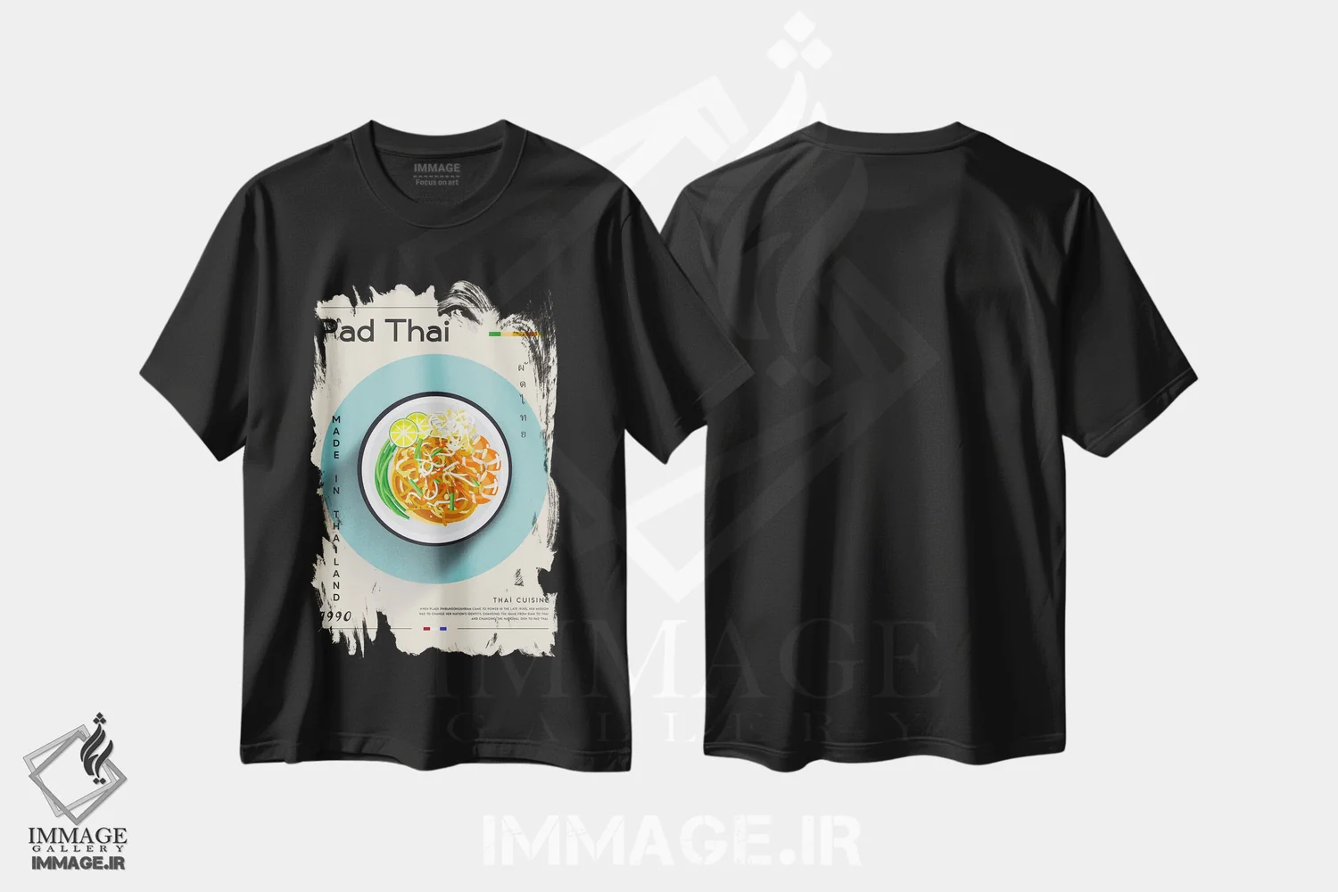 تیشرت مشکی طرح دار پد تای ۱، تزئینی اثر گاستروورلد | immage.ir