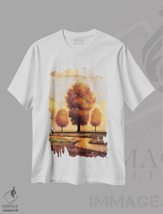 تیشرت سفید طرح دار کنار آب ۱، دکور معاصر اثر گرگوری ویلیامز | immage.ir