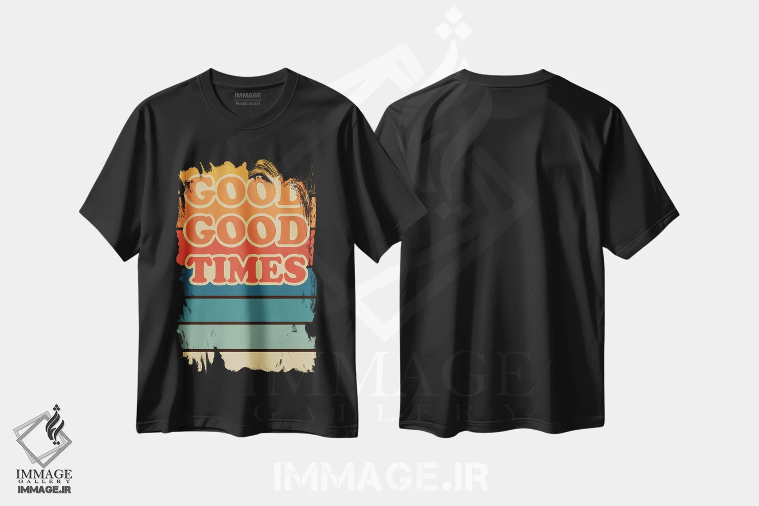 تیشرت مشکی طرح دار رترو ۱۰، تزئینی اثر گری ویلیامز | فروشگاه ایماژ