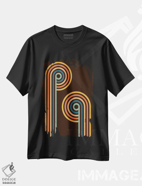 تیشرت مشکی طرح دار رترو ۲، آبستره اثر گری ویلیامز | immage.ir