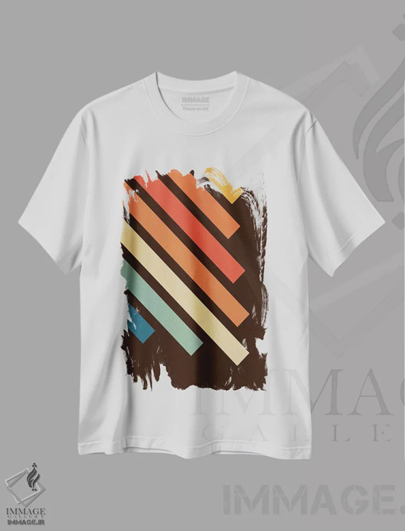 تیشرت سفید طرح دار رترو ۴، آبستره اثر گری ویلیامز | فروشگاه ایماژ