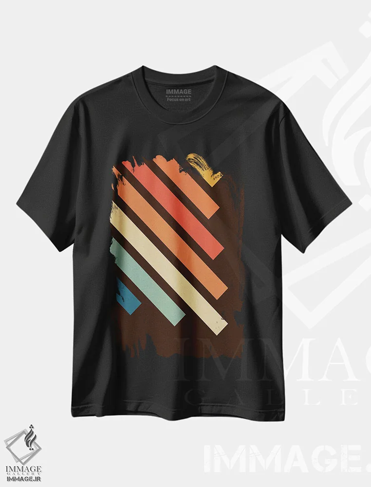 تیشرت مشکی طرح دار رترو ۴، آبستره اثر گری ویلیامز | immage.ir