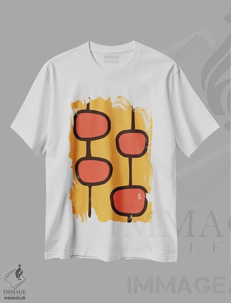 تیشرت سفید طرح دار رترو ۷، آبستره اثر گری ویلیامز | فروشگاه ایماژ