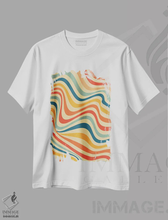 تیشرت سفید طرح دار رترو ۶، آبستره اثر گری ویلیامز | immage.ir
