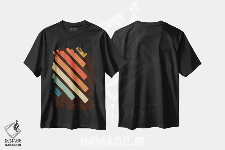 تیشرت مشکی طرح دار رترو ۴، آبستره اثر گری ویلیامز | immage.ir