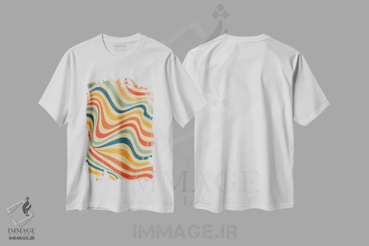 تیشرت سفید طرح دار رترو ۶، آبستره اثر گری ویلیامز | immage.ir