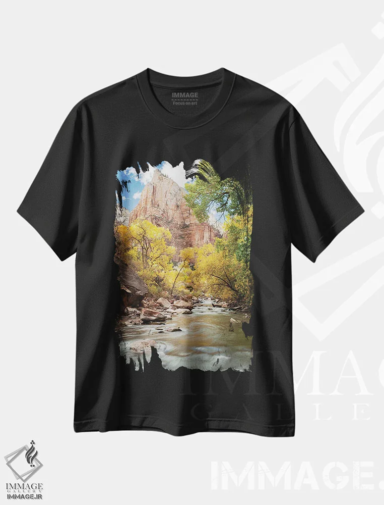 تیشرت مشکی طرح دار آثار گرگ وینستون - فروشگاه ایماژ