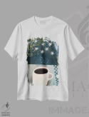 تیشرت سفید طرح دار اسپرسو با یاس وحشی، تزئینی اثر گرتی یانگ | فروشگاه ایماژ