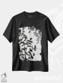 تیشرت مشکی طرح دار گیاهی به سبک سیاه ۲، هنر تزئینی سیاه و سفید اثر جنیس گینور | immage.ir