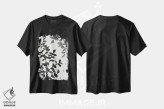 تیشرت مشکی طرح دار گیاهی به سبک سیاه ۲، هنر تزئینی سیاه و سفید اثر جنیس گینور | immage.ir