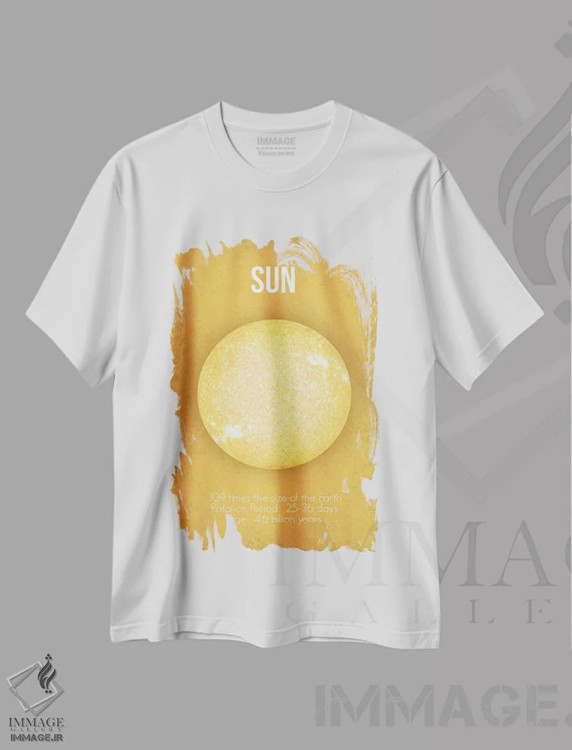 تیشرت سفید طرح دار خورشید، دکور معاصر اثر گت یور نرد آن | immage.ir