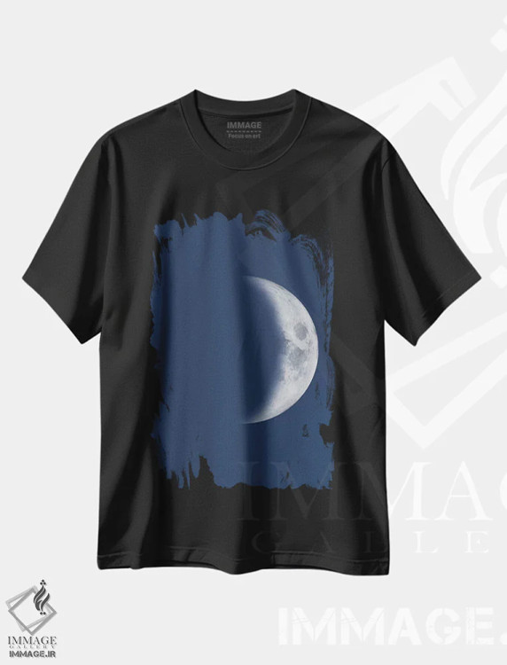 تیشرت مشکی طرح دار ماه هلال افزایشی، هنر دیجیتال اثر گت یور نرد آن | فروشگاه ایماژ