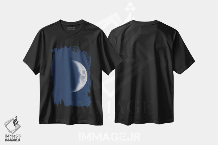تیشرت مشکی طرح دار ماه هلال افزایشی، هنر دیجیتال اثر گت یور نرد آن | فروشگاه ایماژ