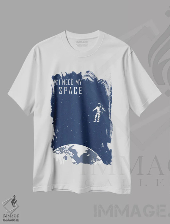 تیشرت سفید طرح دار به فضای شخصی ام نیاز دارم، دکور معاصر اثر گت یور نرد آن | فروشگاه ایماژ